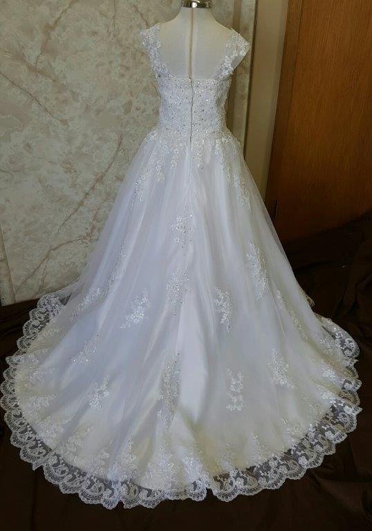 white lace flower girl dress